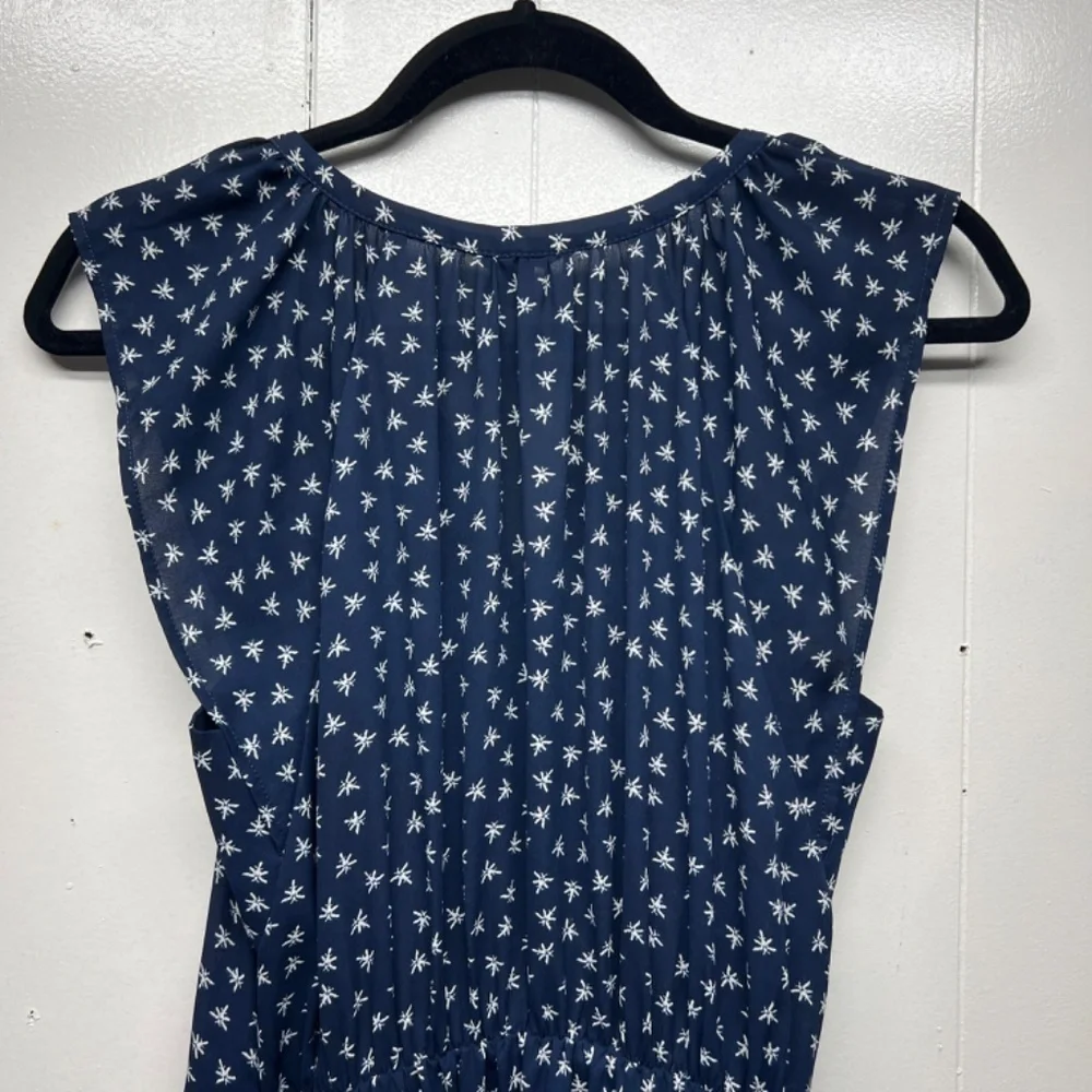 J. Crew Mercantile Navy Blue High Waisted Ruffle Hem Cap Sleeve Women's Dress XS